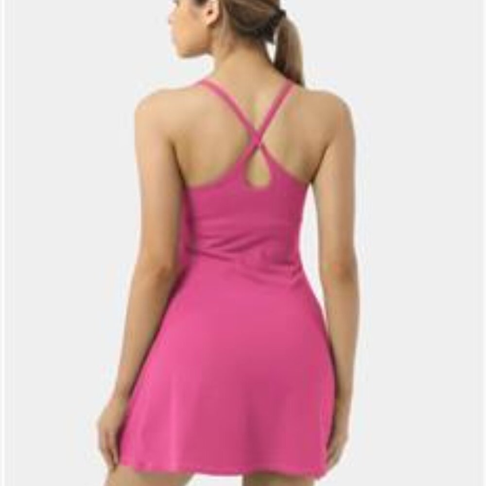 Halara Cloudful Poppi Pink Strappy Skort Dress - Picture 14 of 15